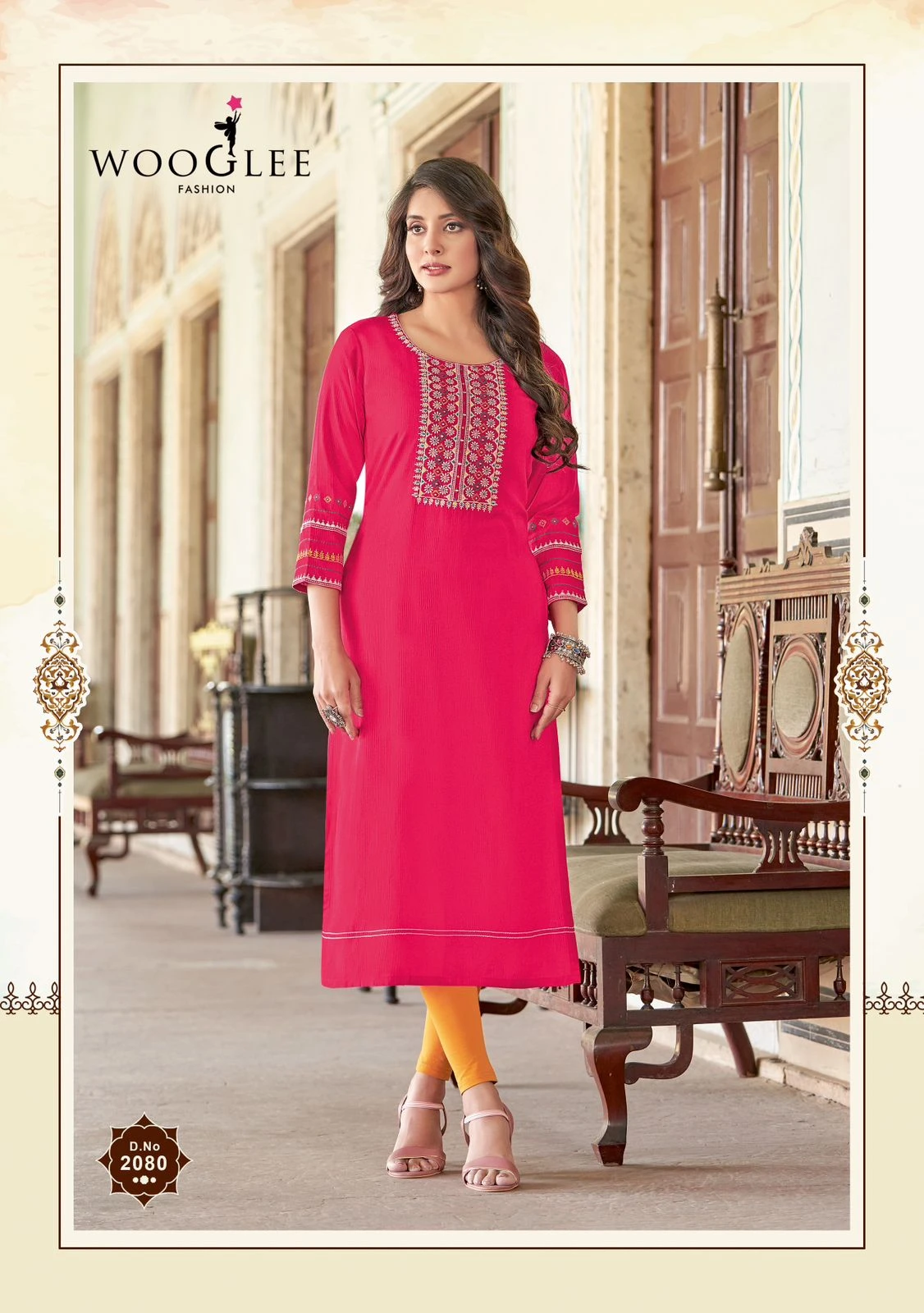 Wooglee Barbella Vol 12 Heavy Rayon Wholesale Fancy Kurtis Catalog — Wholesale Kurtis, Wooglee wholesale from Surat — view 2